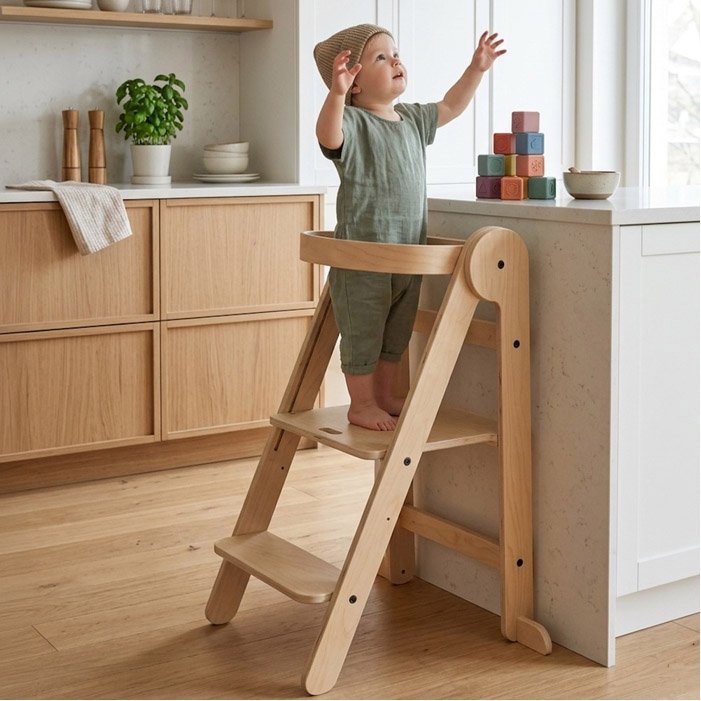 Torre montessoriana di apprendimento pieghevole bambini da 1 anno - immagine 3