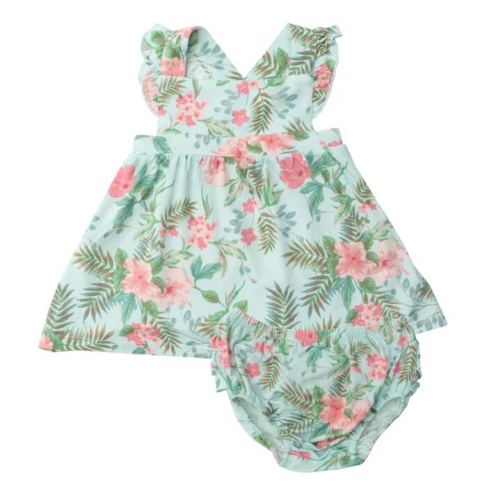 Abito Pinafore e culotte in mussola di cotone per bambina 3-24 mesi