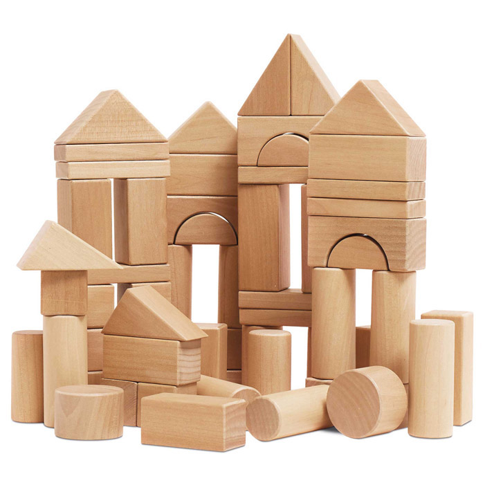 Set blocchi in legno naturale 3+